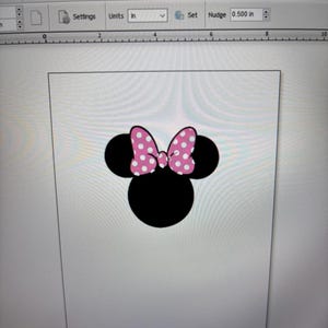 Mouse Silhouette with Polka Dot Bow SVG Digital File