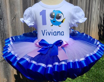 finding dory birthday dress Finding Nemo tutu set-Finding Nemo outfit-Finding Nemo dress-Finding D –  Pink Toes & Hair Bows