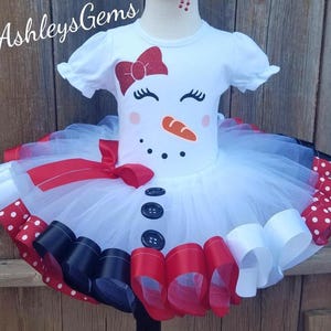 Snowman Girl Birthday Tutu Outfit Costume Dress Gift Set