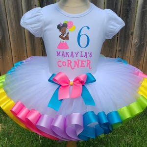 Rainbow Birthday Tutu Outfit Dress Girl Gift Set