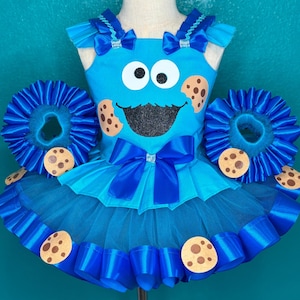 Blue Monster Dress Outfit Girl Set