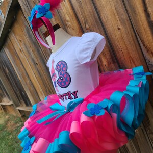 Pink Troll Pesonalized Birthday Tutu Dress Outfit Girl image 3