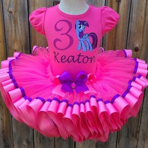 Pony Tutu Kleid Geburtstag Outfit Mädchen Custom Set