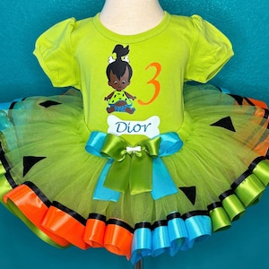 Pebbles Birthday Tutu Dress Custom Toddler Outfit Baby Girl Gift Set