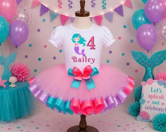Mermaid Birthday Personalized Top & Tutu Outfit
