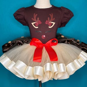 Deer Tutu Dress Rudolph Costume Reindeer Girl Gift