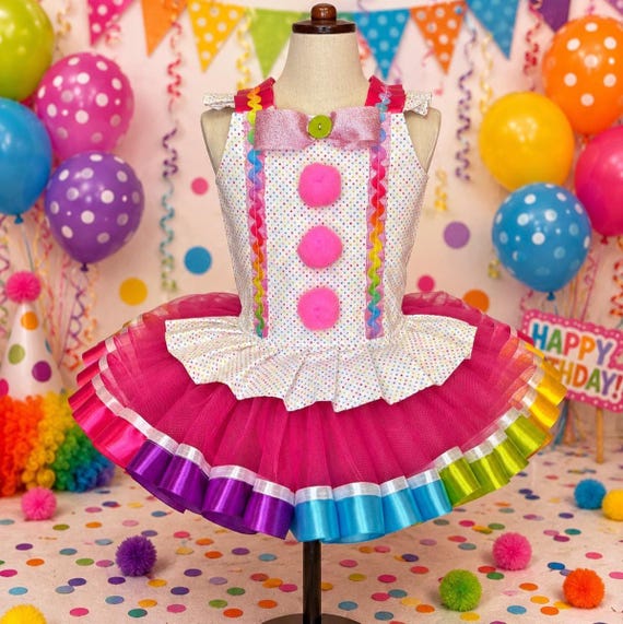 cute clown dress Girl Tutu & Top Top is machine washable listing:3e5c7e4f-b276-4a75-9517-3ce2c0f902cb cute clown outfit ideas A line silhouette 1990's Prom Dresses, 90's