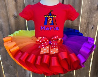 Vestido de circo personalizado para cumpleaños, tutú para niña