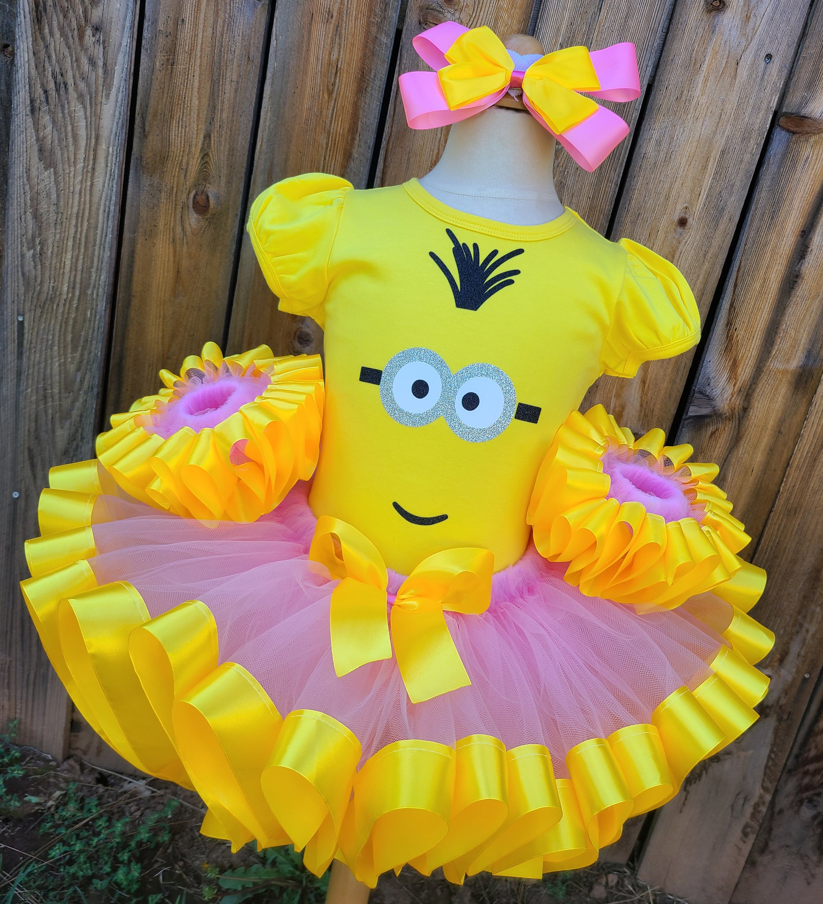 Vestido de minion, disfraz de minion, tutú de mi villano favorito, traje de  cumpleaños de mi villano favorito, tutú de minion, vestido de fiesta de  minion, disfraz de mi villano favorito 