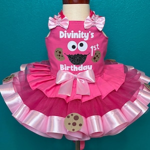 Monster Birthday Dress Outfit Girl Custom Set