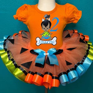 Pebbles Birthday Tutu Dress Custom Toddler Outfit Girl Gift Set