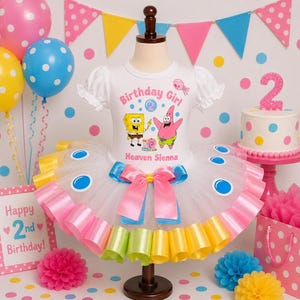 spongebob birthday dress Spongebob tutu set-Spongebob outfit-Spongebob dress-Spongebob birthday