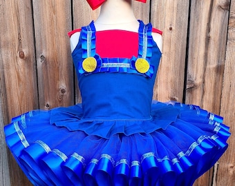 Costume da bambina ispirato a Mario con tutù