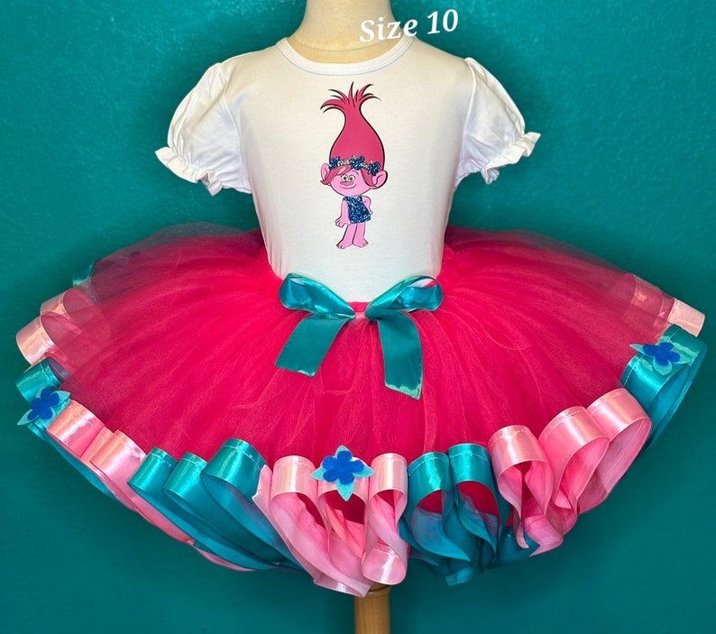 Pink Troll Pesonalized Birthday Tutu Dress Outfit Girl image 5