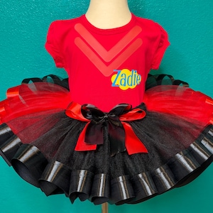 Red Wiggle Dress Personalized Tutu Outfit Party Set