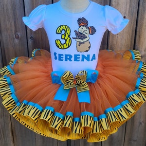 Custom Birthday Tutu Outfit With Tiger Ribbon Trimming - Etsy