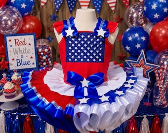 Patriotic Dress Fourth of July Tutu Outfit Pageant Girl