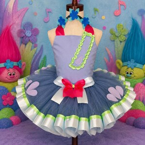 troll birthday dress Troll tutu set-troll outfit-trolls dress-Trolls birthday(Deluxe)