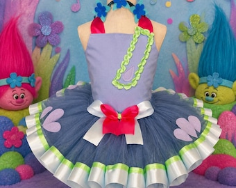 trolls princess dress Princess Poppy Inspired Tutu and Headband Troll Hair Headband Tutu Skirt Poppy Costume Tutu Pink Party Skirt Trolls Troll Hair Troll Wig