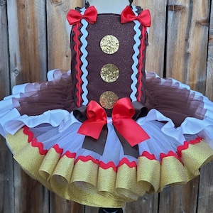 Gingerbread Girl Costume Tutu Dress Set