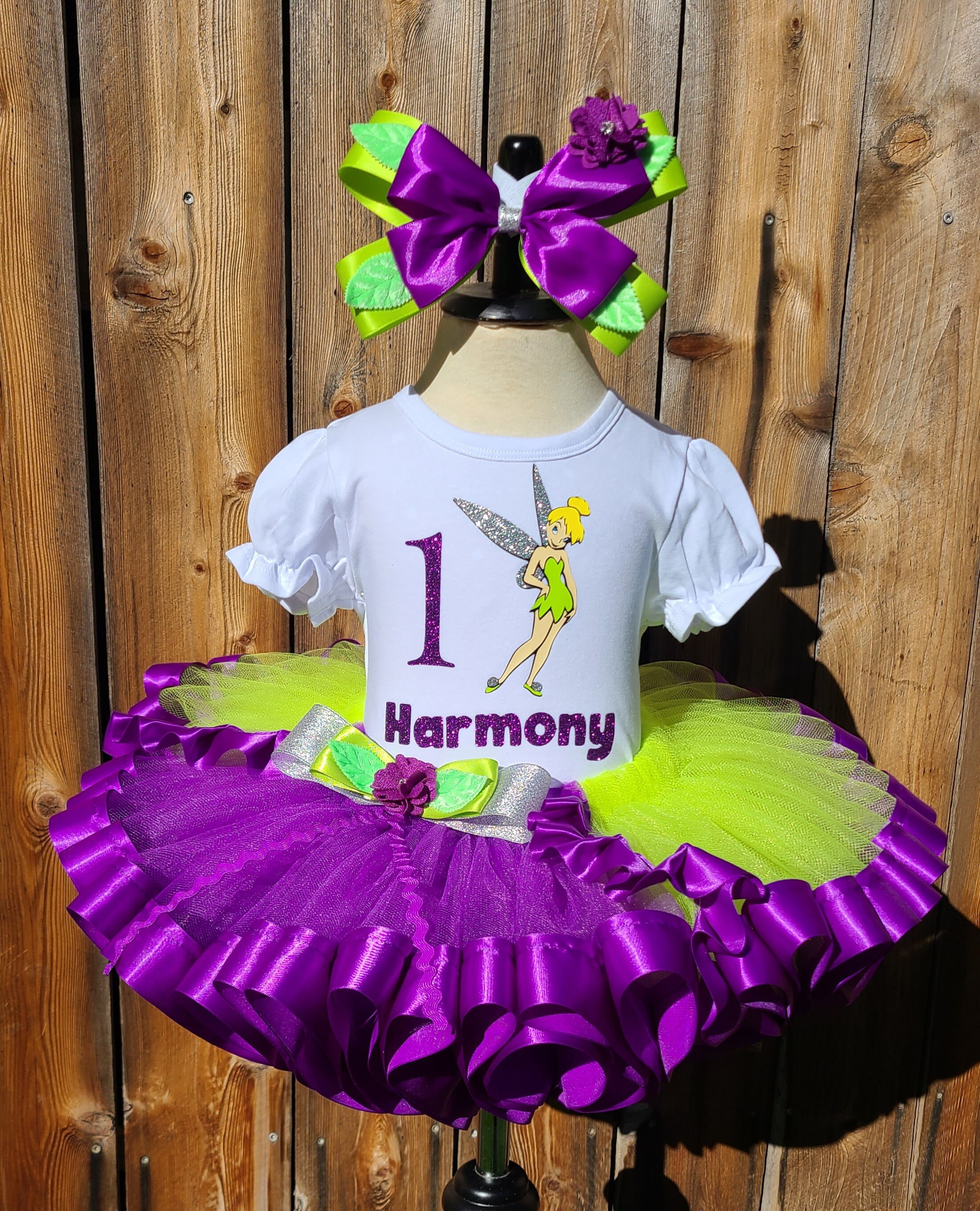 Twistin Twirlin Tutus Tinkerbell Birthday Outfit Tiered Tutu 2T