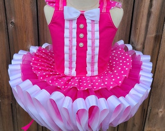 Minnie Mouse Inspired Pink Polka Dot Tutu Dress