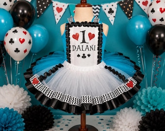 Wonderland gepersonaliseerde verjaardag tutu outfit-jurk