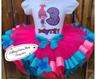trolls first birthday outfit