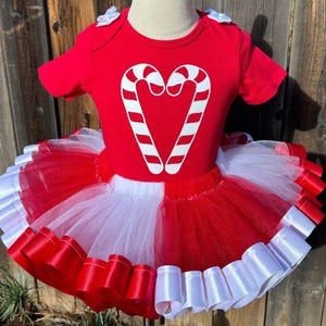 Candy Cane Tutu Dress Costume Outfit Girl Gift Set