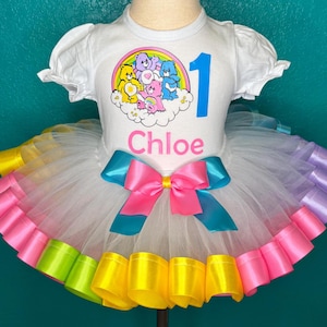 Rainbow Bear Personalized Birthday Tutu Dress Outfit Set