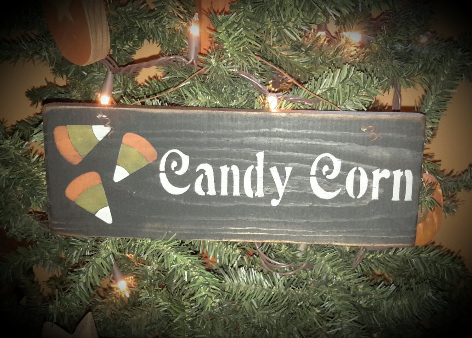 Primitive Halloween Candy Corn Sign With Wire Hanger - Etsy