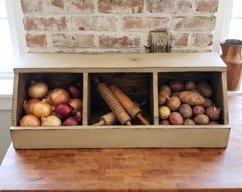 Gran contenedor de verduras estilo granja primitivo