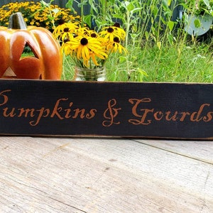 Primitive Fall Pumpkins & Gourds Sign