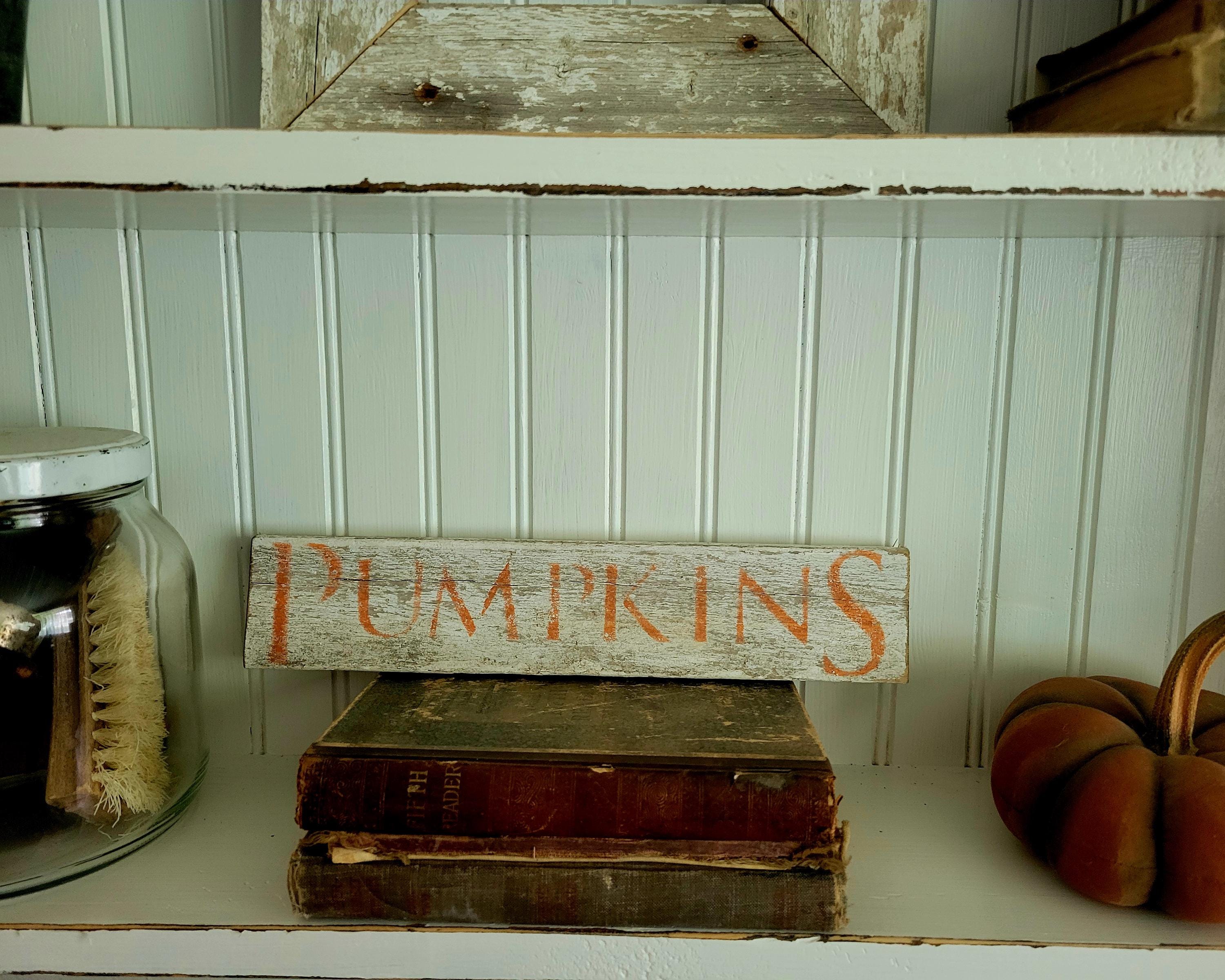 Farmhouse White Chippy Pumpkins Sign - Etsy