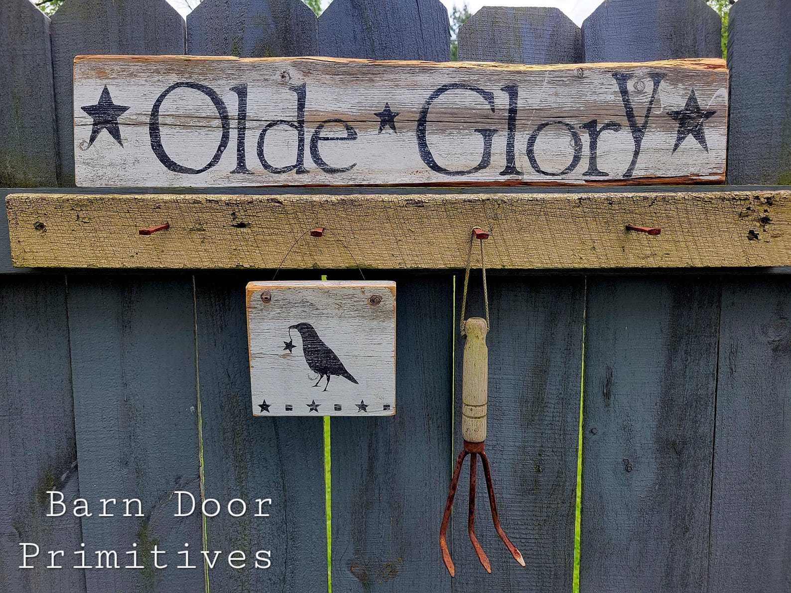 Set of 5 Chippy Americana Garden Signs USA - Etsy