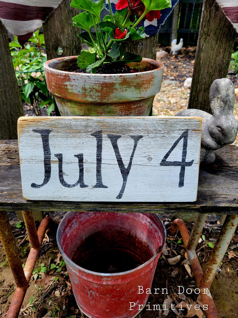 Set of 5 Chippy Americana Garden Signs USA - Etsy