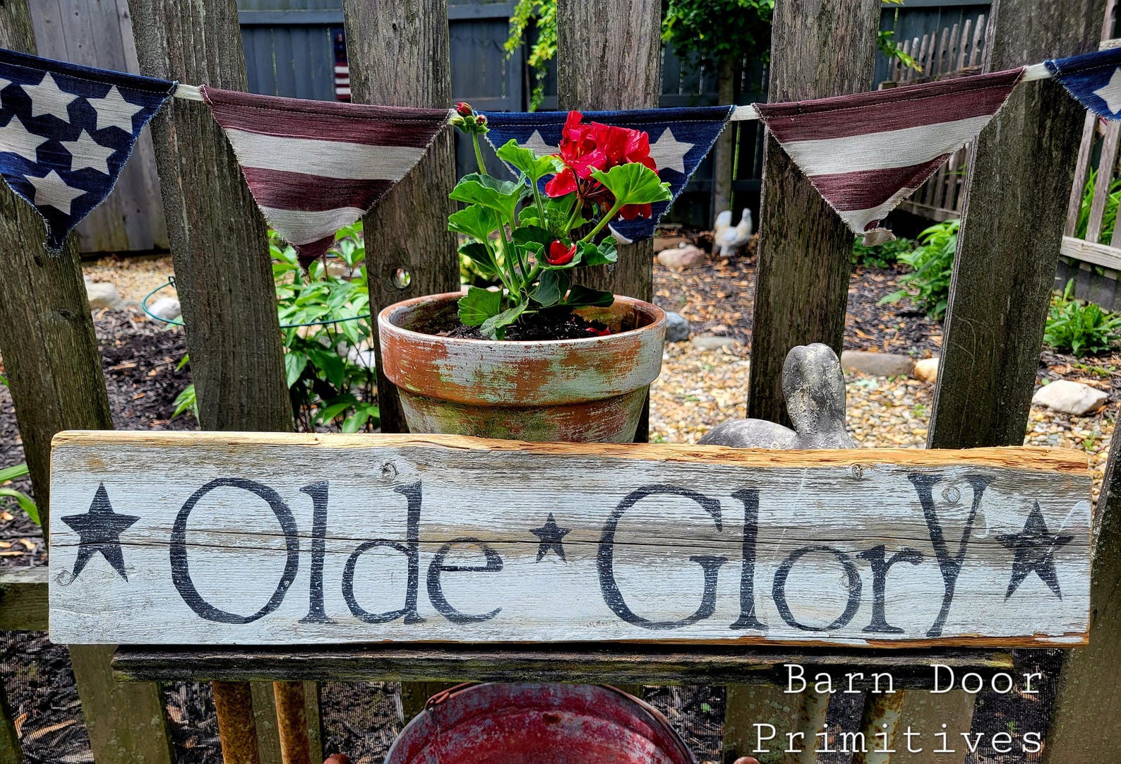 Set of 5 Chippy Americana Garden Signs USA - Etsy