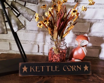 Primitive Fall Kettle Corn Sign