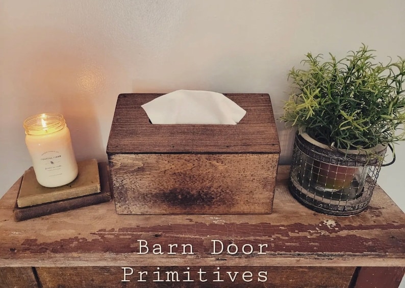 Primitive Farmhouse Wooden Hand Towel Cover image 2