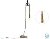 Industrial wall light plug in pendant. Adjustable floor lamp, pulley rope swag lighting. Farmhouse hanging bedside lamp, living room bedroom