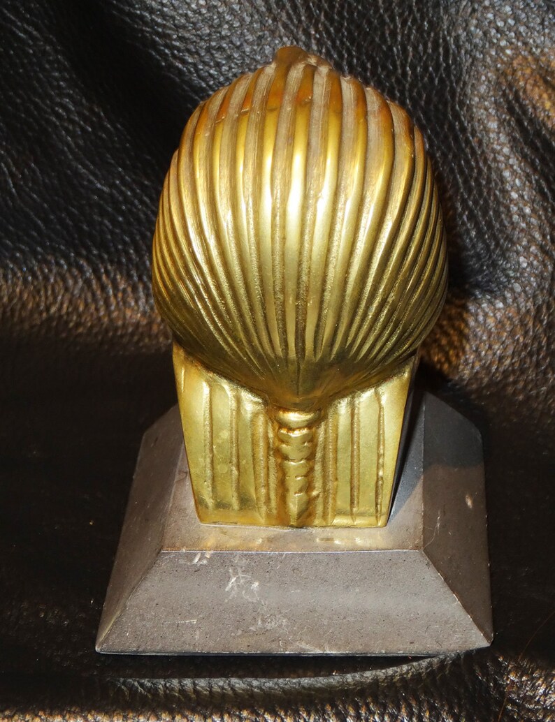 Vintage King Tut Paperweight Sculpture Solid Brass Etsy