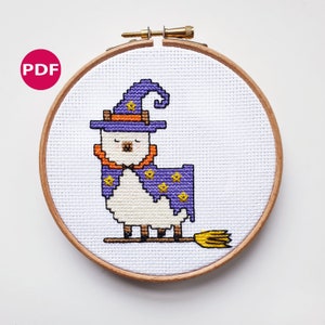 Witch Llama cross stitch - PDF Pattern, Instant Download