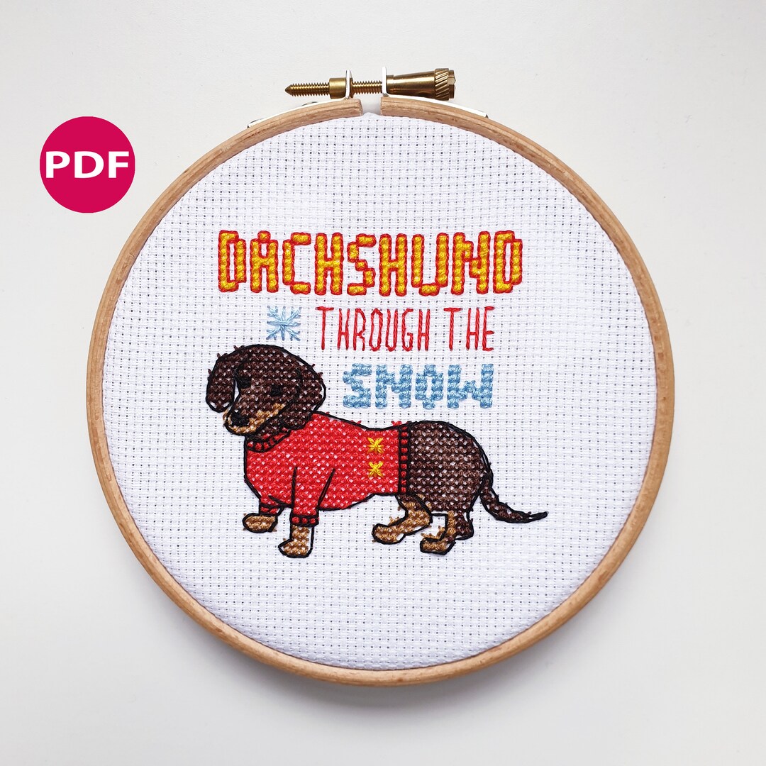 Dachshund Through the Snow - Christmas Cross Stitch - PDF Pattern ...