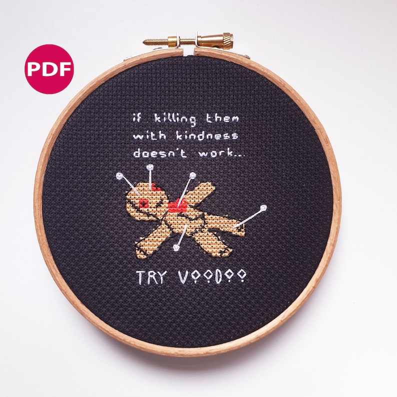 Voodoo doll cross stitch - PDF Pattern, Instant Download 