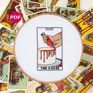 Tarot cross stitch - The Baker II - PDF Pattern, Instant Download