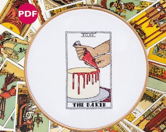 Tarot cross stitch - The Baker II - PDF Pattern, Instant Download