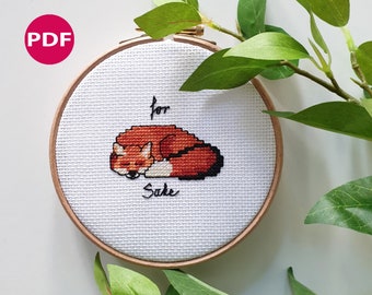 For Fox Sake cross stitch - PDF Pattern, Instant Download