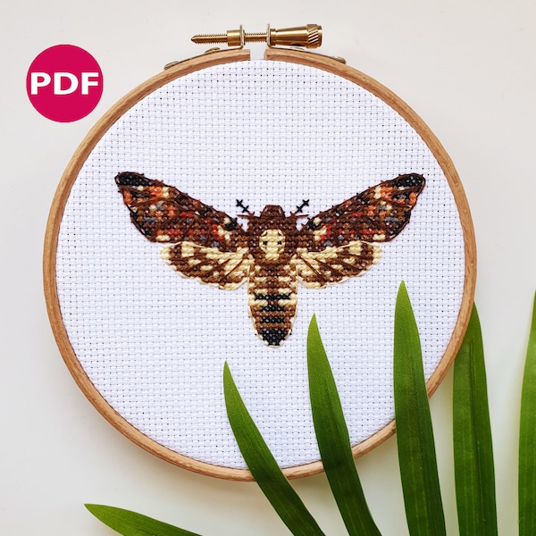 Moth cross stitch - PDF Pattern, Instant Download