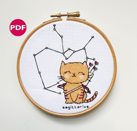 Cross Stitch Pattern PDF Sagittarius Zodiac Sign