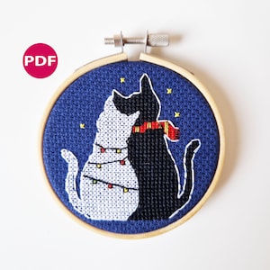 Cats - Winter Cross Stitch - PDF Pattern, Instant Download
